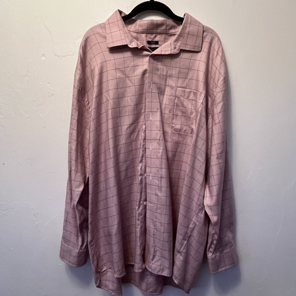 Pronto Uomo White and Red Long Sleeve Egyptian Cotton 18 1/2